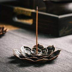 Brass Lotus Incense Burner Aroma Diffuser with Ashtray