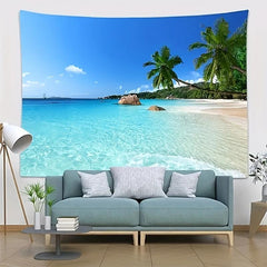 Coastal Landscape Tapestry Wall Hanging for Home Decor