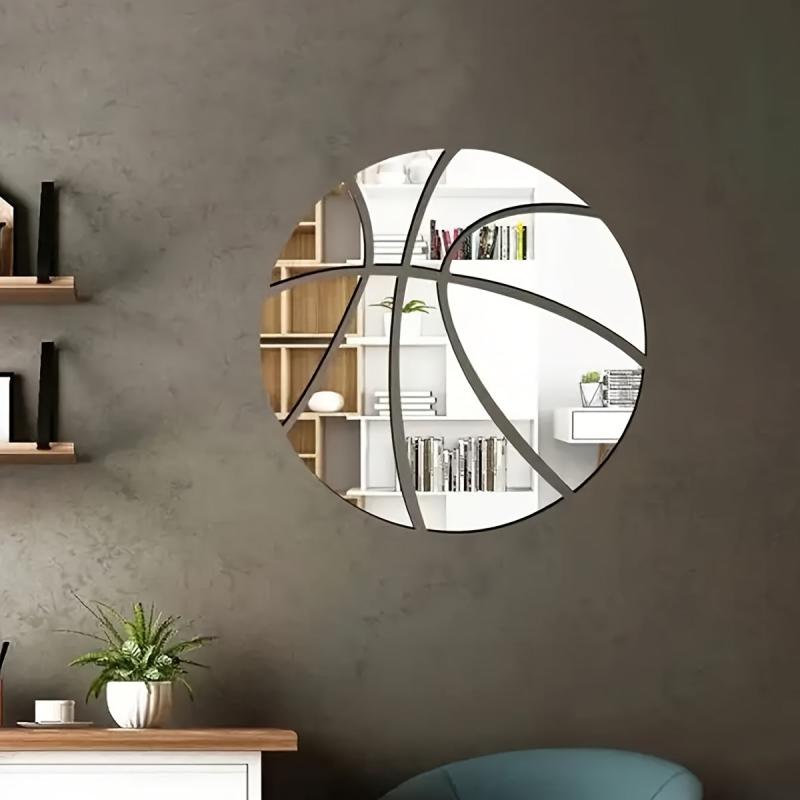 1pc DIY Basketball Soccer Tennis Mirror Sticker Bedroom Wall Decoration