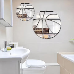 1pc DIY Basketball Soccer Tennis Mirror Sticker Bedroom Wall Decoration