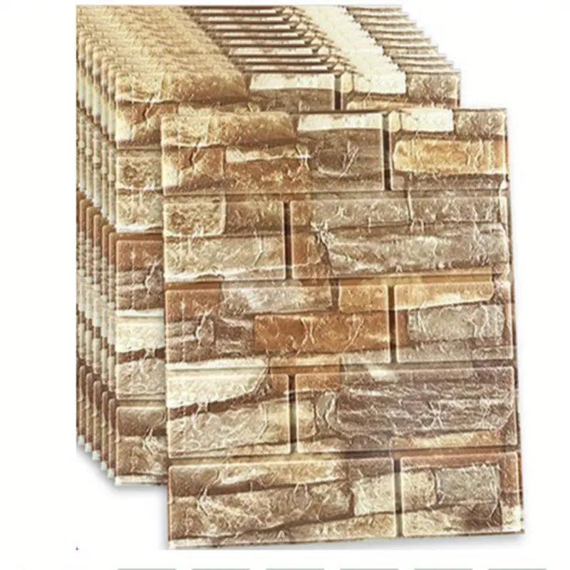 10pcs 3D Wallpapers Waterproof Bedroom Panels Sticker Retro Decor