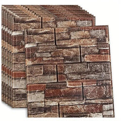 10pcs 3D Wallpapers Waterproof Bedroom Panels Sticker Retro Decor