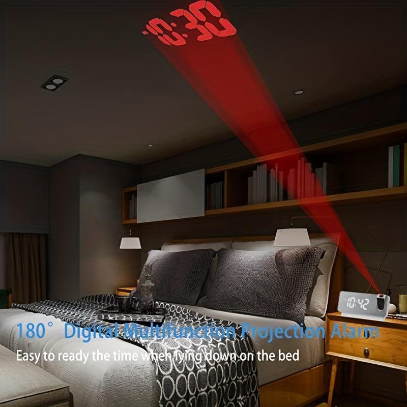 Digital Alarm Clock with Big LED Screen and Projection - Halloween Xmas Gift