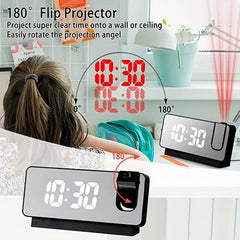 Digital Alarm Clock with Big LED Screen and Projection - Halloween Xmas Gift