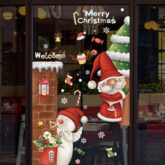2pcs Santa Snowman Kitchen Background Stickers 11.8''x23.6''