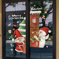 2pcs Santa Snowman Kitchen Background Stickers 11.8''x23.6''