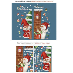 2pcs Santa Snowman Kitchen Background Stickers 11.8''x23.6''