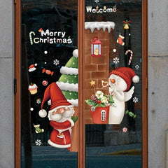2pcs Santa Snowman Kitchen Background Stickers 11.8''x23.6''