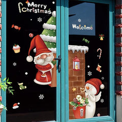 2pcs Santa Snowman Kitchen Background Stickers 11.8''x23.6''