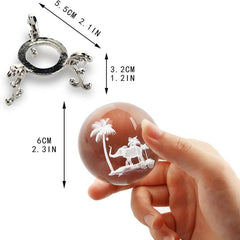 Tropical Elephant Crystal Ball Paperweight With Stand 60mm