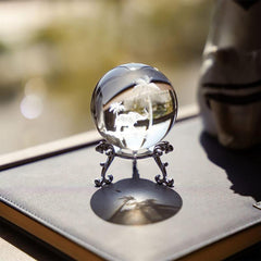 Tropical Elephant Crystal Ball Paperweight With Stand 60mm