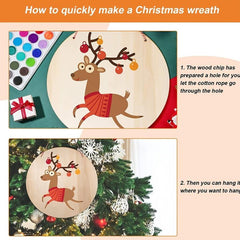 3pcs 29.97cm Wood Circles Crafts DIY Door Hanger Wood Burning