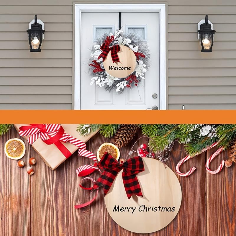3pcs 29.97cm Wood Circles Crafts DIY Door Hanger Wood Burning