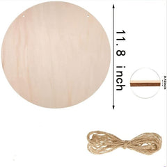 3pcs 29.97cm Wood Circles Crafts DIY Door Hanger Wood Burning