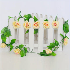 1pc Artificial Rose Vine Plastic Plant Vine Hanging Home Garden Decor