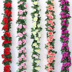 1pc Artificial Rose Vine Plastic Plant Vine Hanging Home Garden Decor