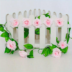 1pc Artificial Rose Vine Plastic Plant Vine Hanging Home Garden Decor