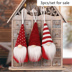 3pcs Forest Old Man Xmas Doll Tree Pendant Christmas Decoration Gnome Set