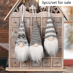 3pcs Forest Old Man Xmas Doll Tree Pendant Christmas Decoration Gnome Set
