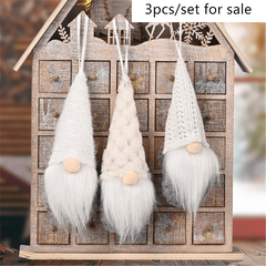 3pcs Forest Old Man Xmas Doll Tree Pendant Christmas Decoration Gnome Set