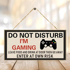 DO NOT DISTURB I'M GAMING Wooden Sign Home Decor Hanging Door Gift
