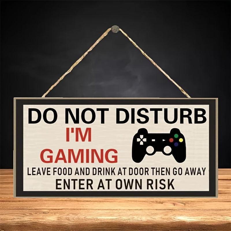 DO NOT DISTURB I'M GAMING Wooden Sign Home Decor Hanging Door Gift