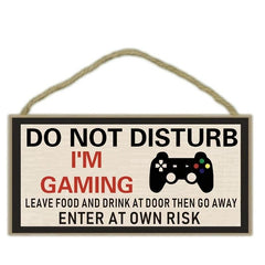 DO NOT DISTURB I'M GAMING Wooden Sign Home Decor Hanging Door Gift