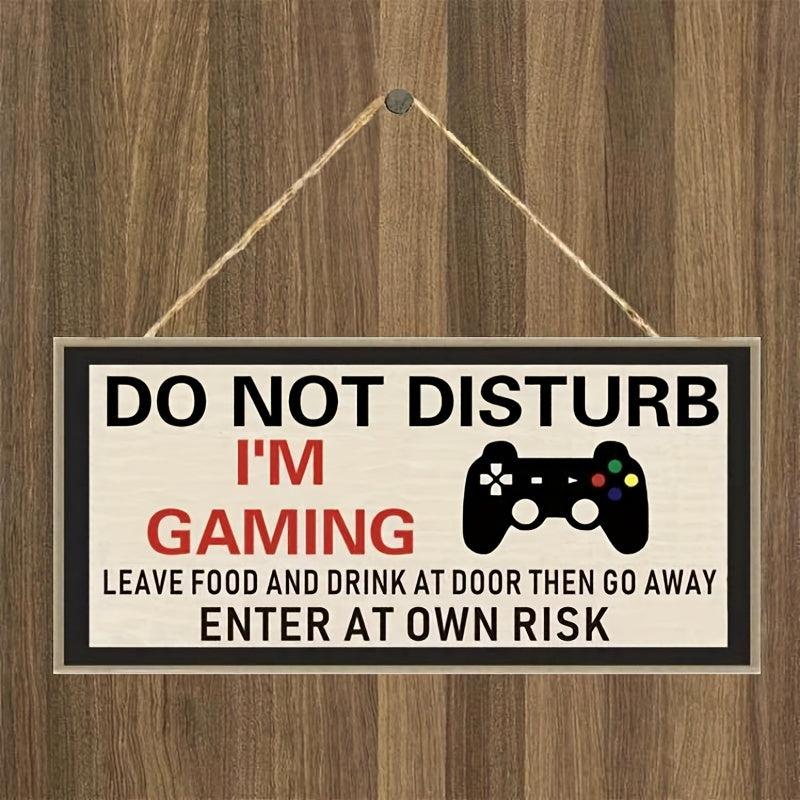 DO NOT DISTURB I'M GAMING Wooden Sign Home Decor Hanging Door Gift