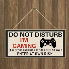 DO NOT DISTURB I'M GAMING Wooden Sign Home Decor Hanging Door Gift