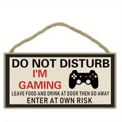 DO NOT DISTURB I'M GAMING Wooden Sign Home Decor Hanging Door Gift