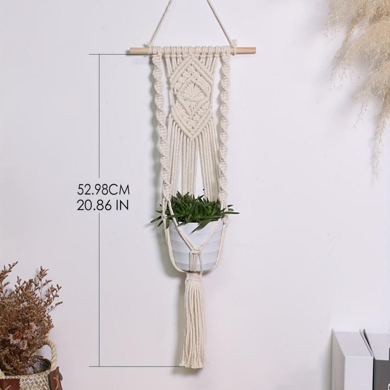1pc Rope Woven Gardening Greenery Flower Pot Hanger Tapestry