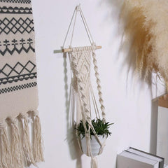 1pc Rope Woven Gardening Greenery Flower Pot Hanger Tapestry