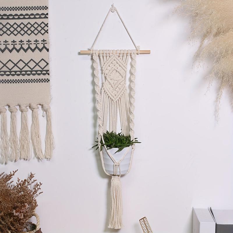1pc Rope Woven Gardening Greenery Flower Pot Hanger Tapestry