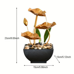 Desktop Mini Tabletop Fountain - LED Light Water Decoration