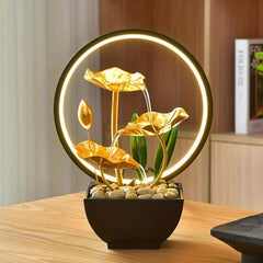 Desktop Mini Tabletop Fountain - LED Light Water Decoration