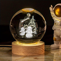 Christmas Will Glow 3D Crystal Ball Nightlight Decoration