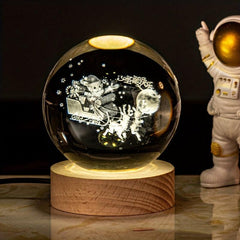 Christmas Will Glow 3D Crystal Ball Nightlight Decoration