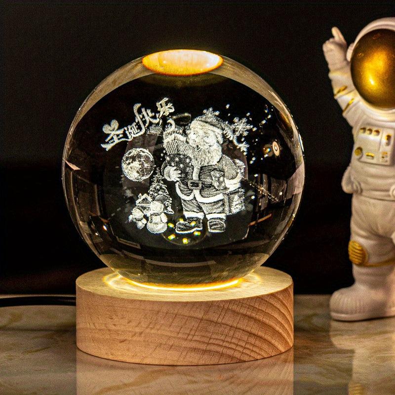 Christmas Will Glow 3D Crystal Ball Nightlight Decoration