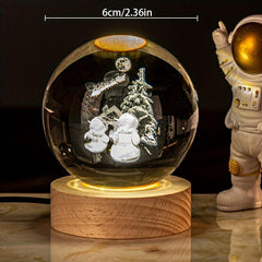 Christmas Will Glow 3D Crystal Ball Nightlight Decoration