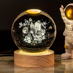 Christmas Will Glow 3D Crystal Ball Nightlight Decoration
