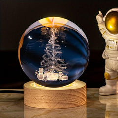 Christmas Will Glow 3D Crystal Ball Nightlight Decoration