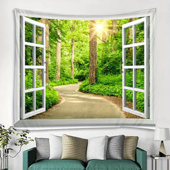 Forest Landscape Wall Hanging Tapestry Art Decor Picnic Tablecloth