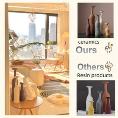 Nordic Vase Morandi Ceramic Ornaments Art Element Hallway Living Room Flower Arr
