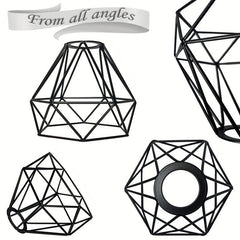 Metal Cage Lampshade Hanging Light Kit Retro Lamp Holder Farmhouse Decor