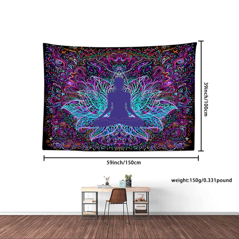 Lotus Flower Yoga Tapestry Calming Wall Hanging Home Office Decor