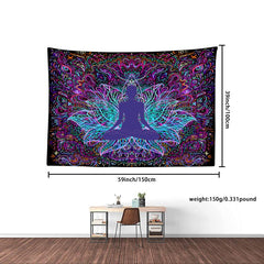 Lotus Flower Yoga Tapestry Calming Wall Hanging Home Office Decor