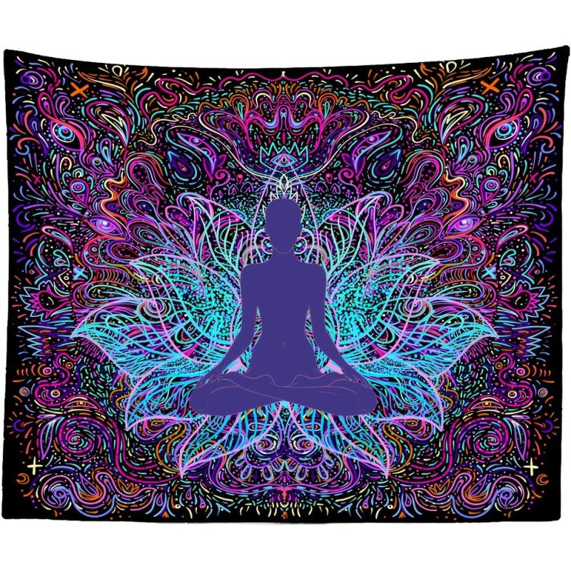 Lotus Flower Yoga Tapestry Calming Wall Hanging Home Office Decor