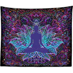 Lotus Flower Yoga Tapestry Calming Wall Hanging Home Office Decor