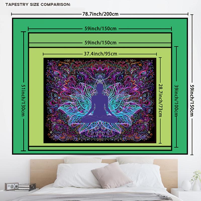 Lotus Flower Yoga Tapestry Calming Wall Hanging Home Office Decor