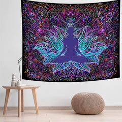 Lotus Flower Yoga Tapestry Calming Wall Hanging Home Office Decor